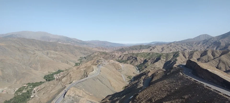 High Atlas mountain road during a three-day Fes to Marrakech desert tour