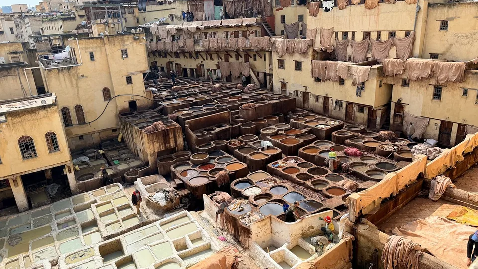 Traditional leather tanneries in the Fes medina